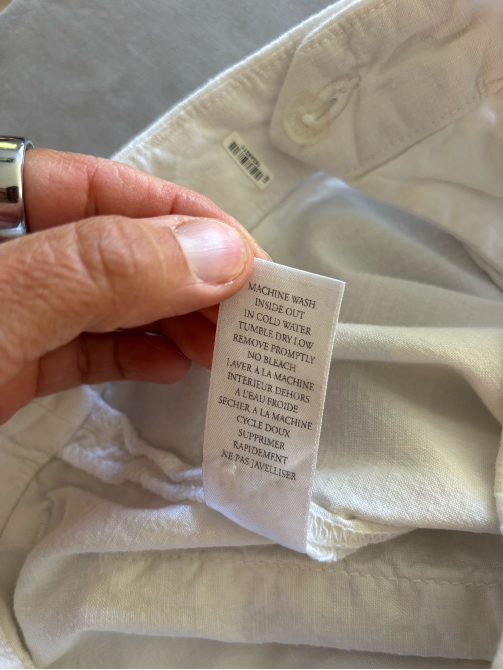 Frank & Eileen Kinsale Hualalai White Cotton Flax Blend Pants Raw Hem Resort 6 - Picture 6 of 8